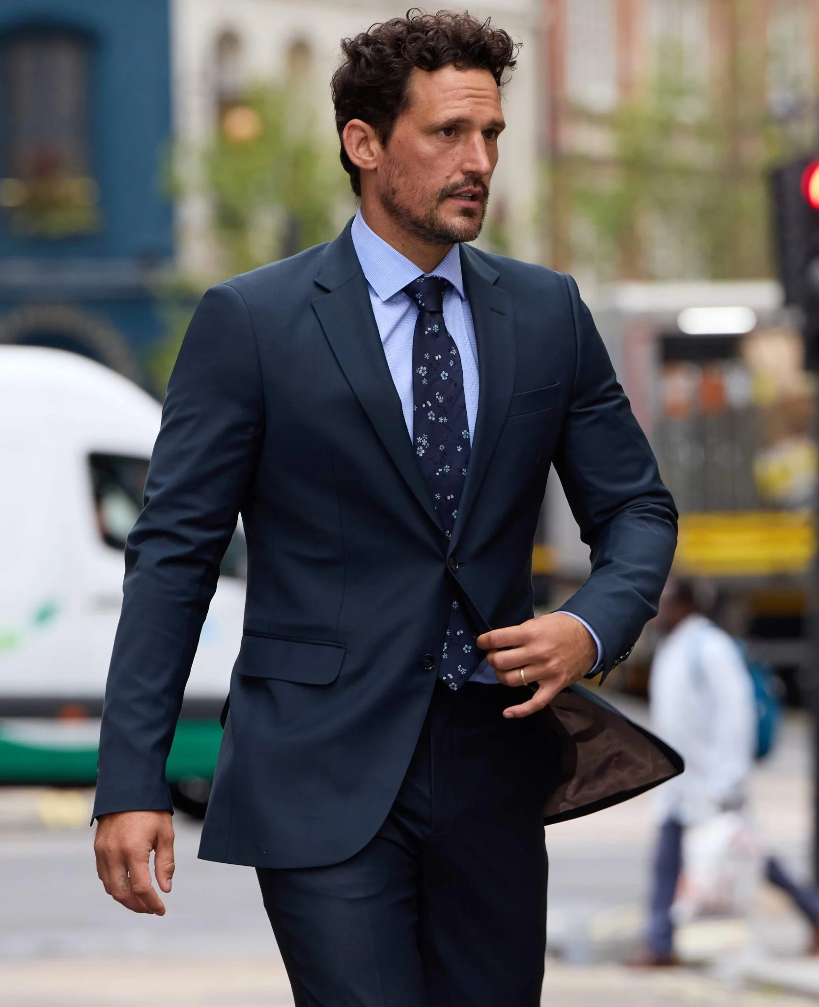 Navy Wool-Blend Tailored Suit - Image 6