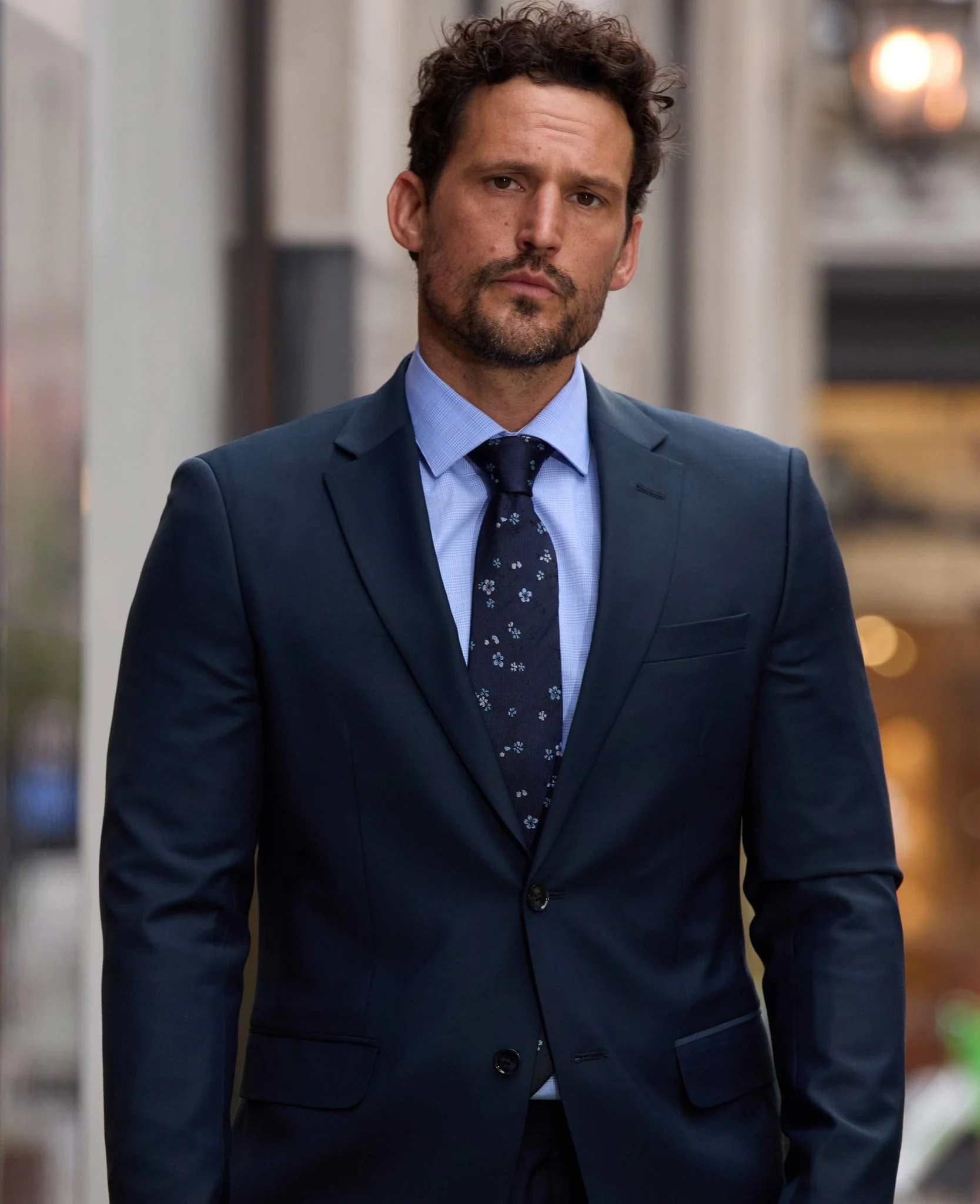 Navy Wool-Blend Tailored Suit - Image 8