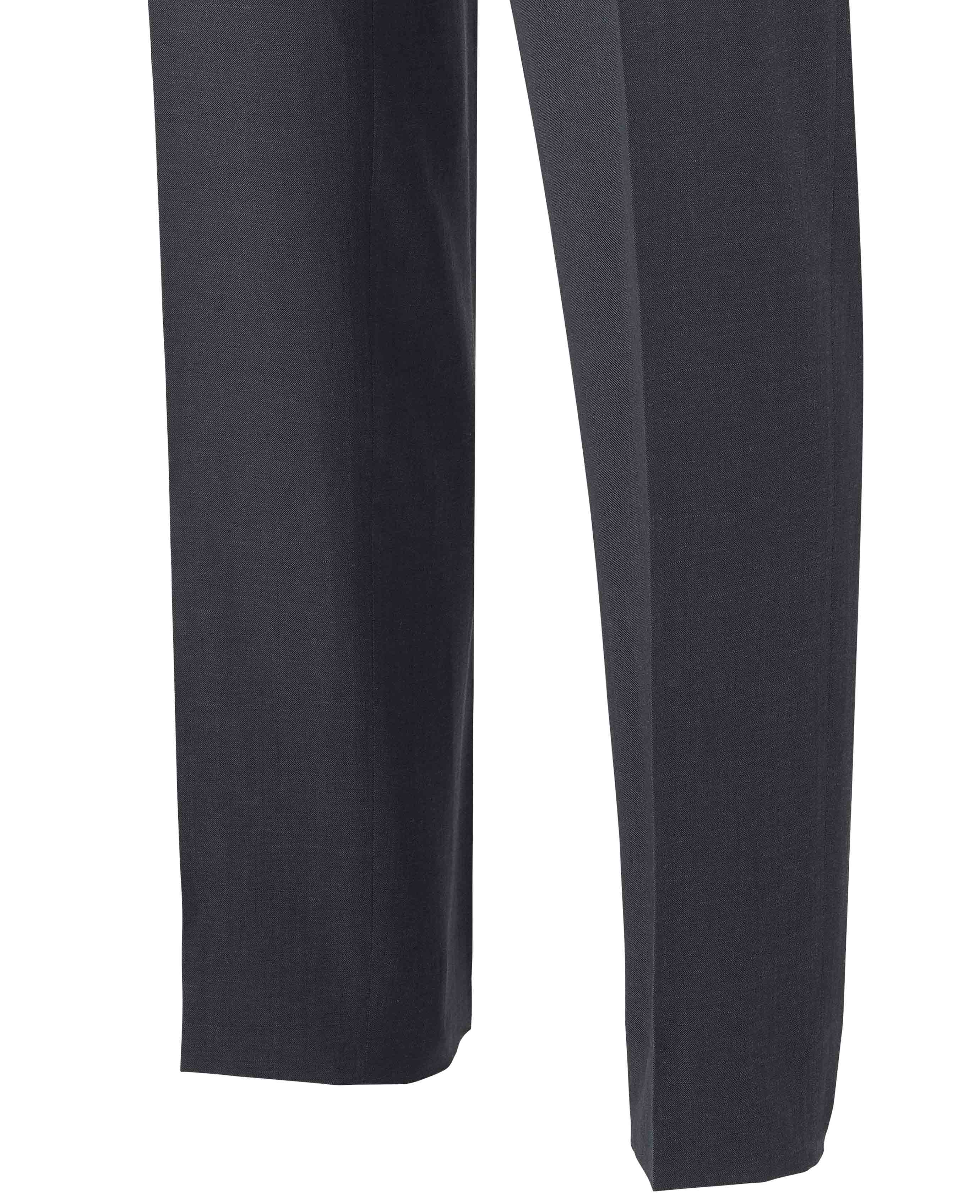 Navy Wool Linen Blend Suit Trousers - Image 4