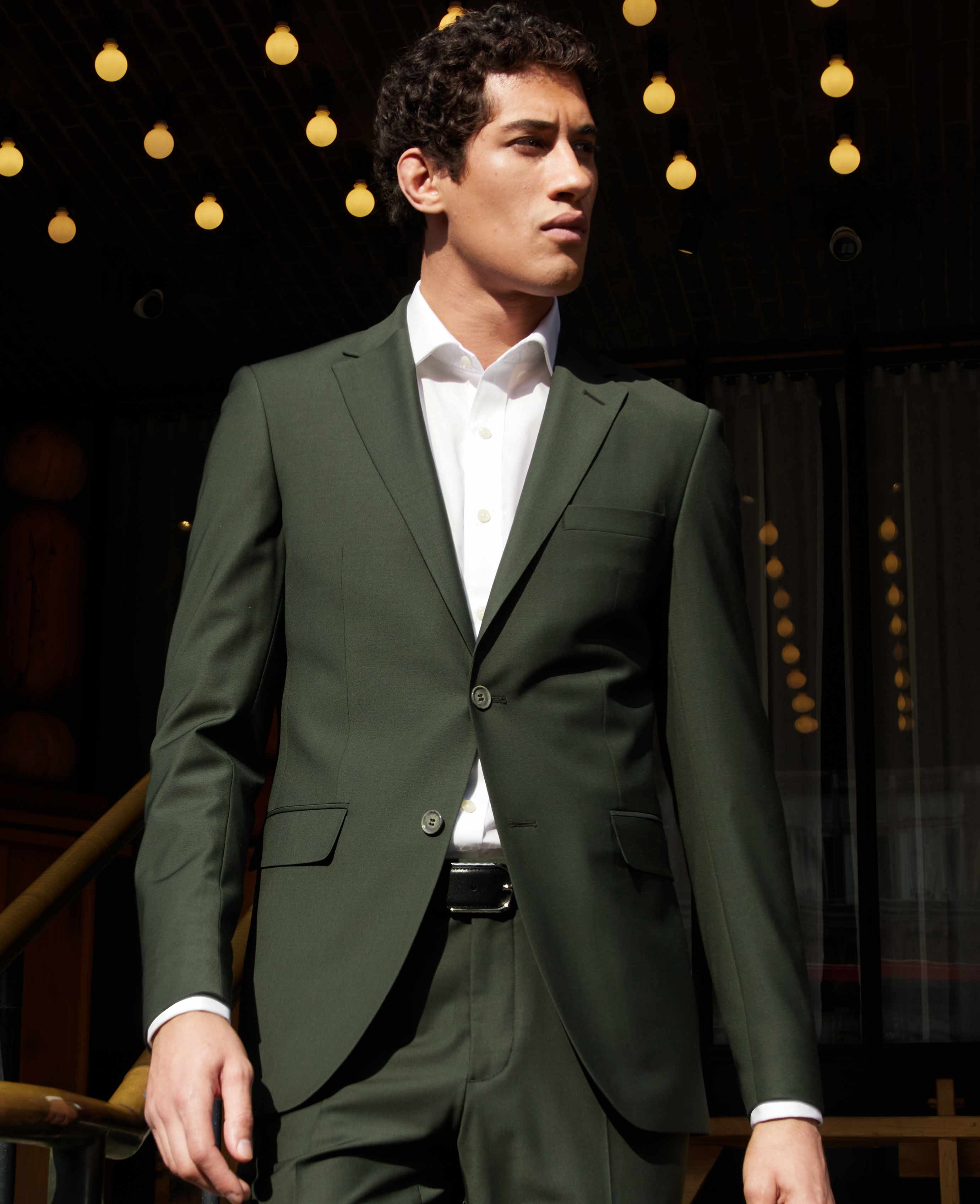Olive Green Wool-Blend Suit - Image 3