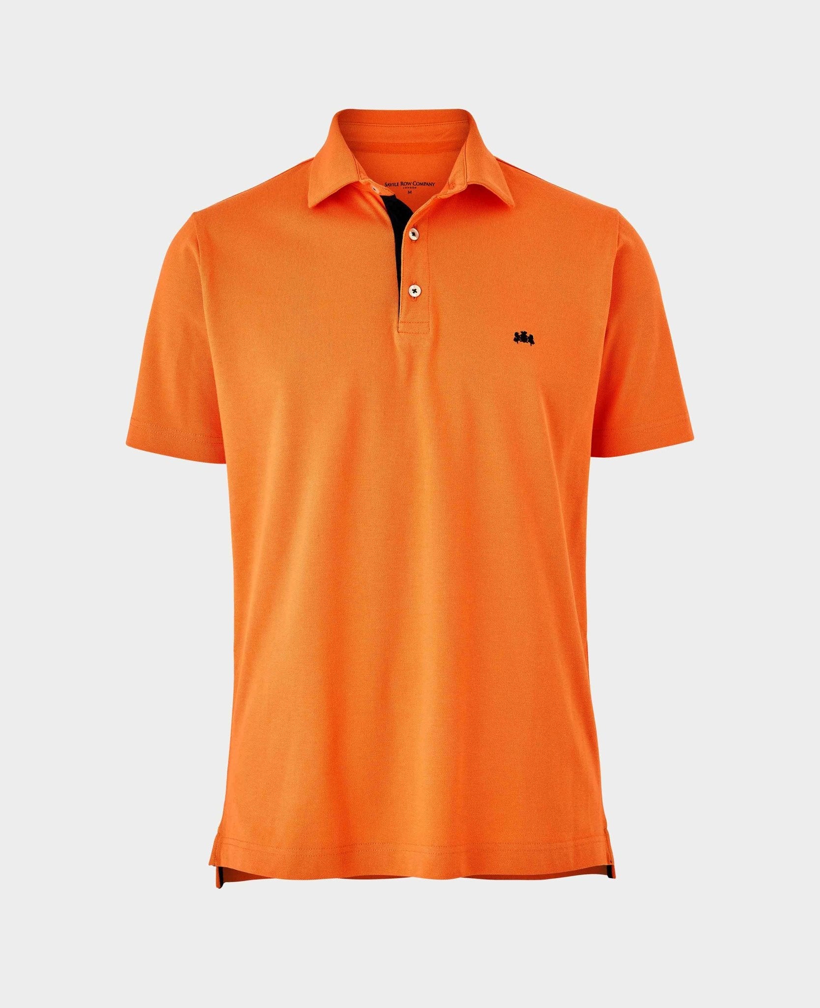 Orange Cotton Pique Short Sleeve Polo Shirt - Image 4