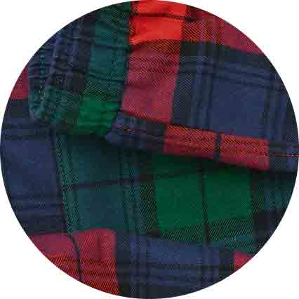 Red Multi Brushed Cotton Twill Window Check Lounge Pants - Image 8