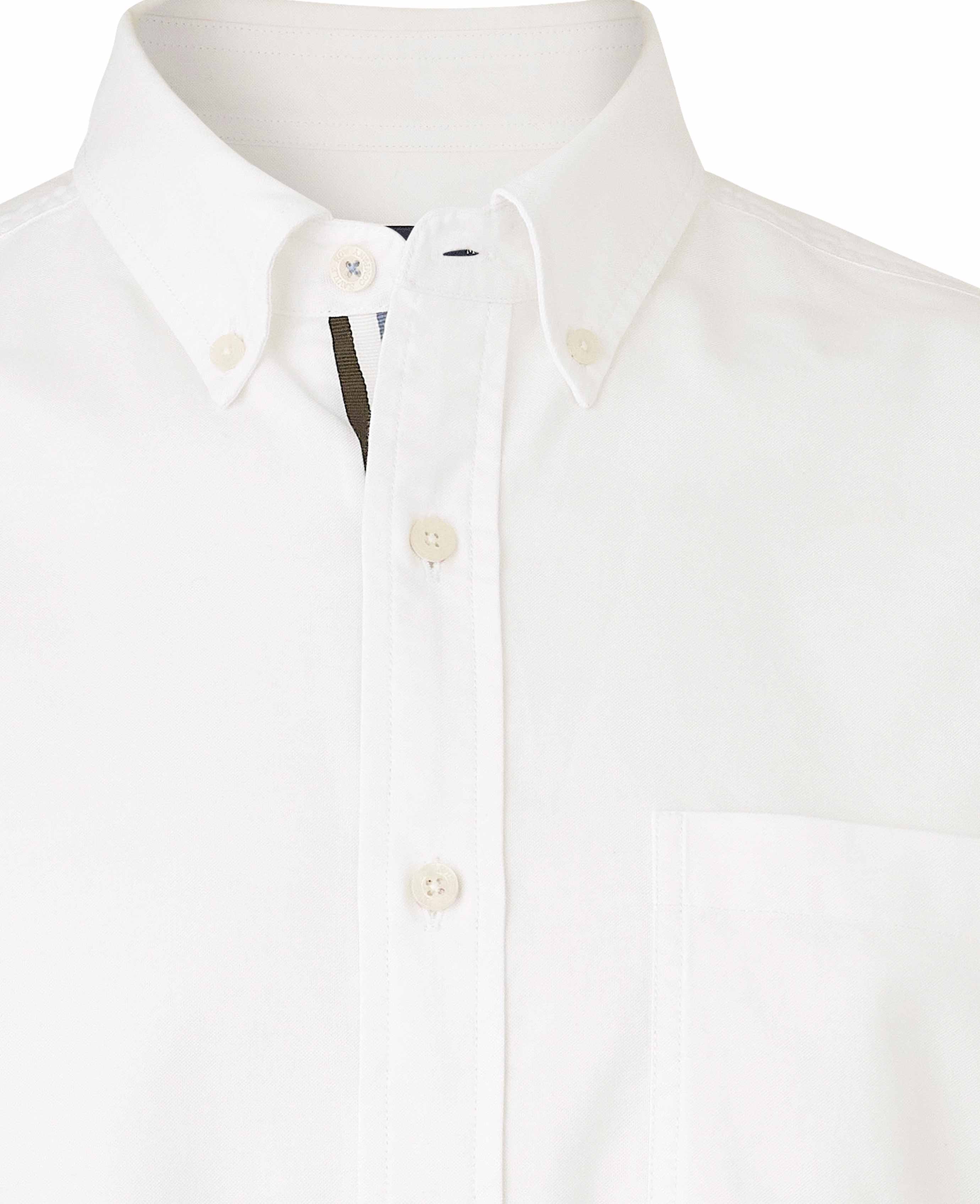 White Button-Down Classic Fit Oxford Shirt - Stripe Contrast Detail - Image 4