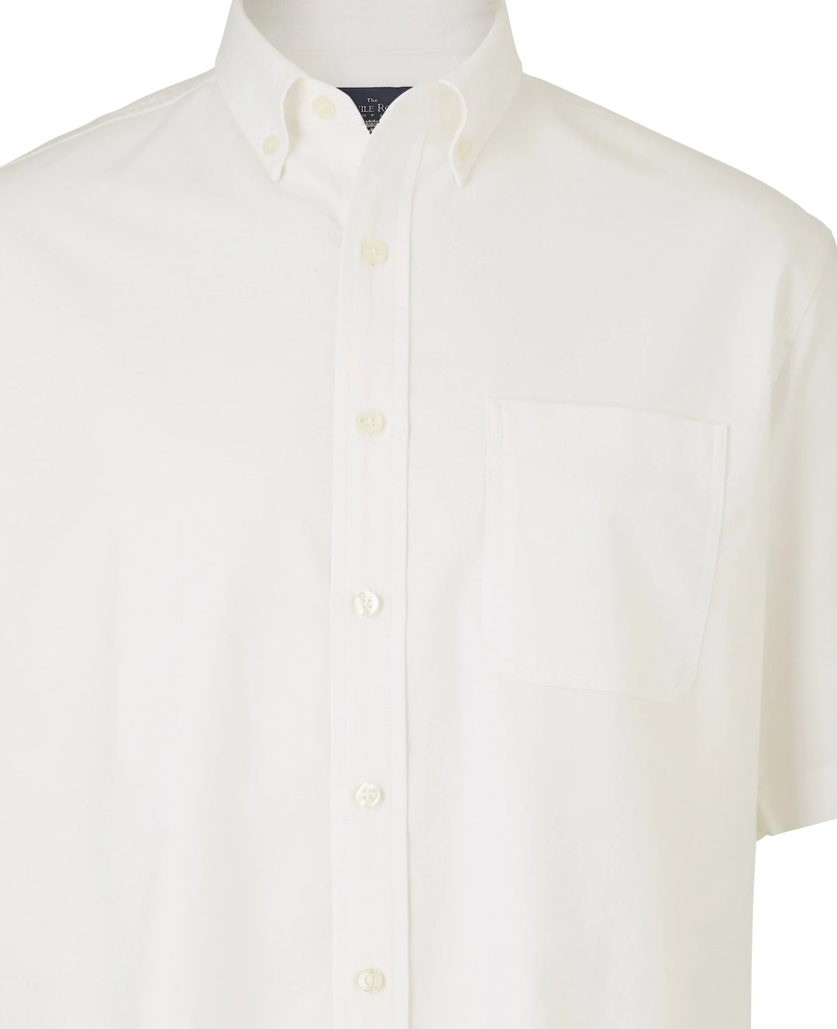 White Classic Fit Short Sleeve Oxford Shirt - Image 4