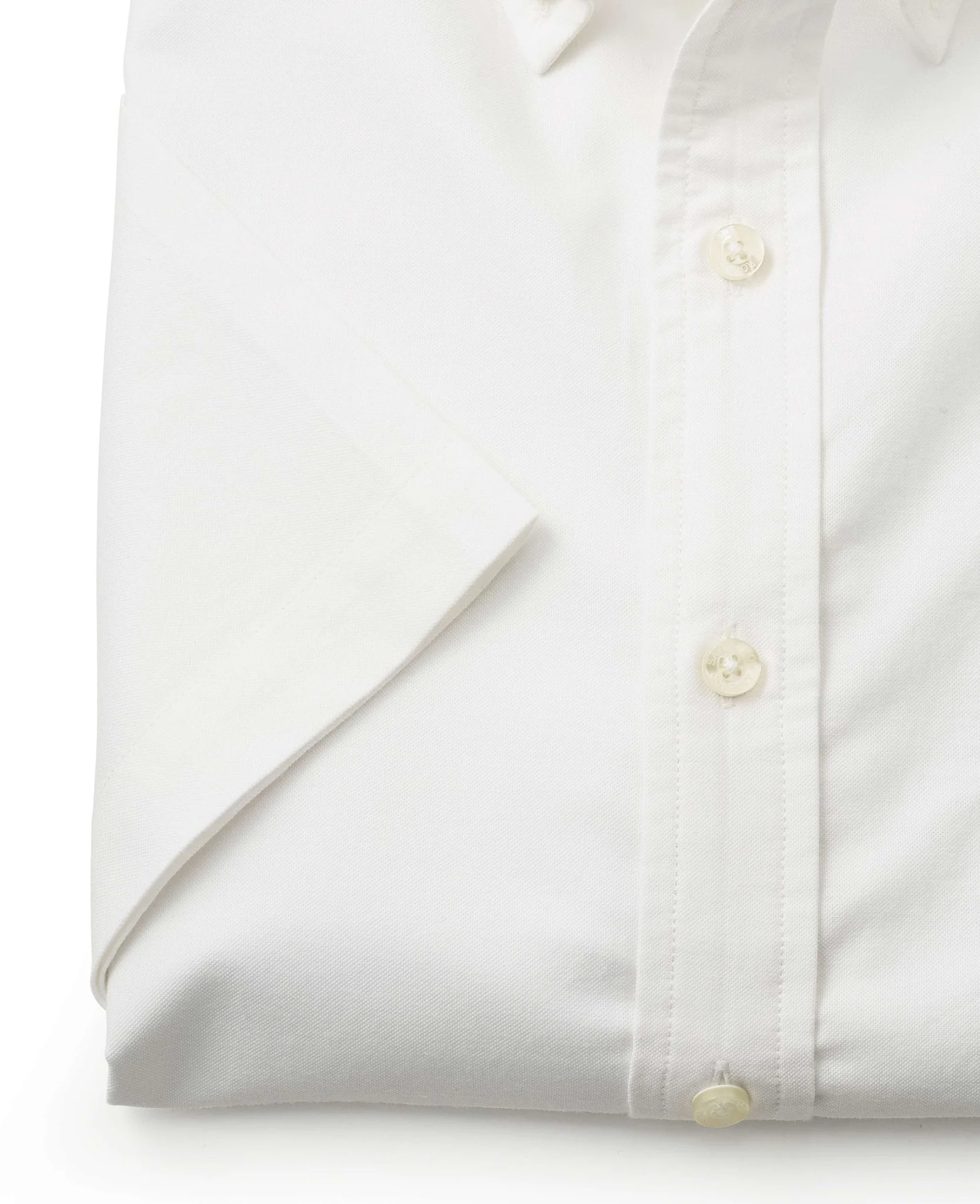 White Classic Fit Short Sleeve Oxford Shirt - Image 5