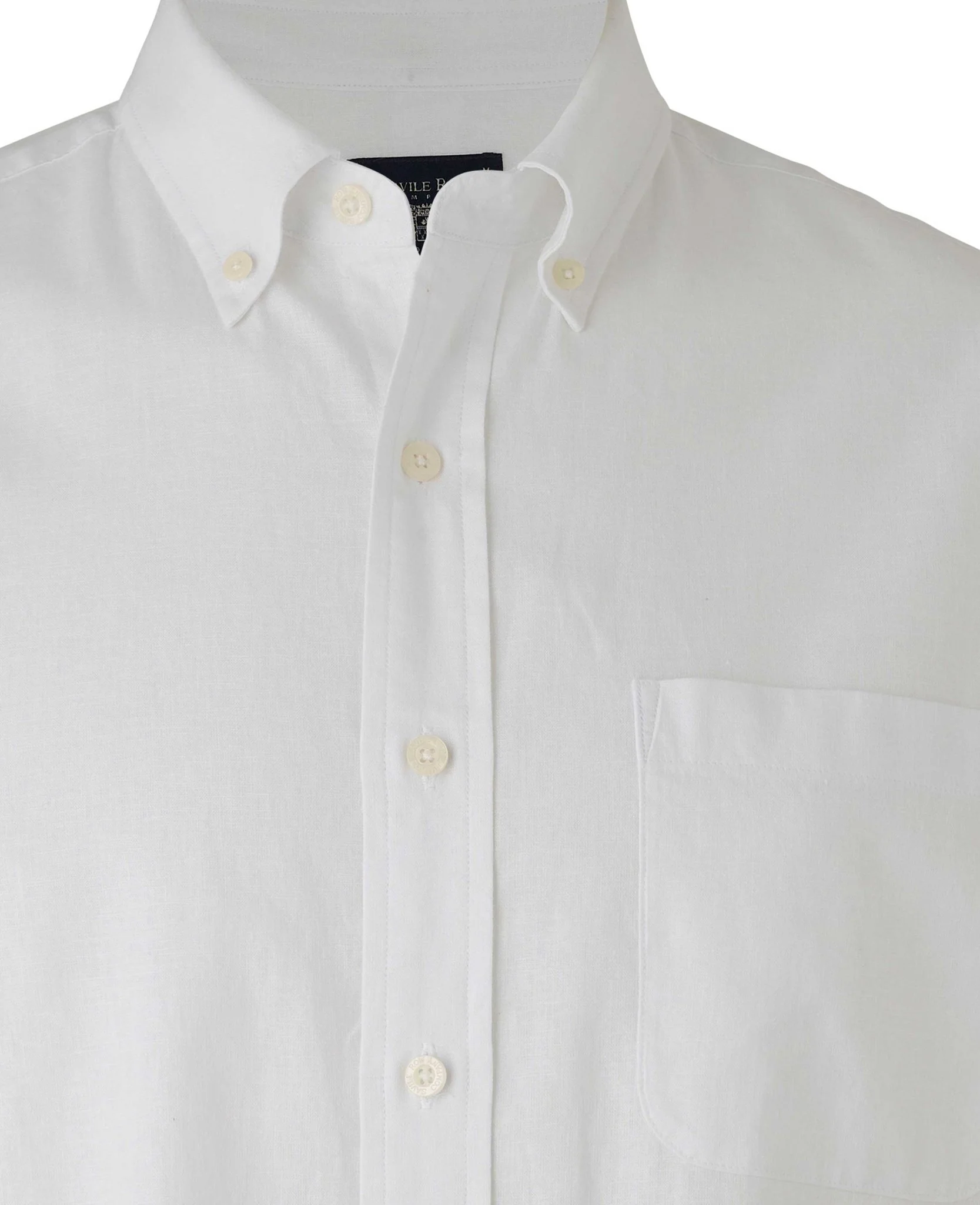White Linen-Blend Classic Fit Casual Shirt - Image 11