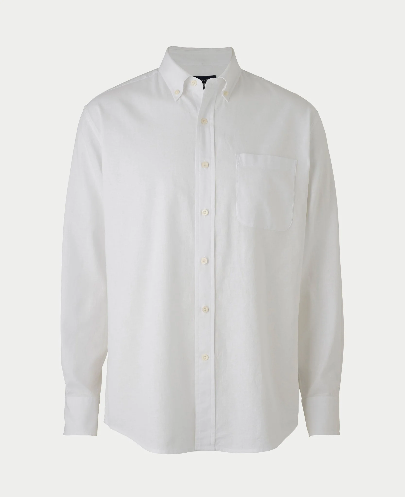 White Linen-Blend Classic Fit Casual Shirt - Image 4