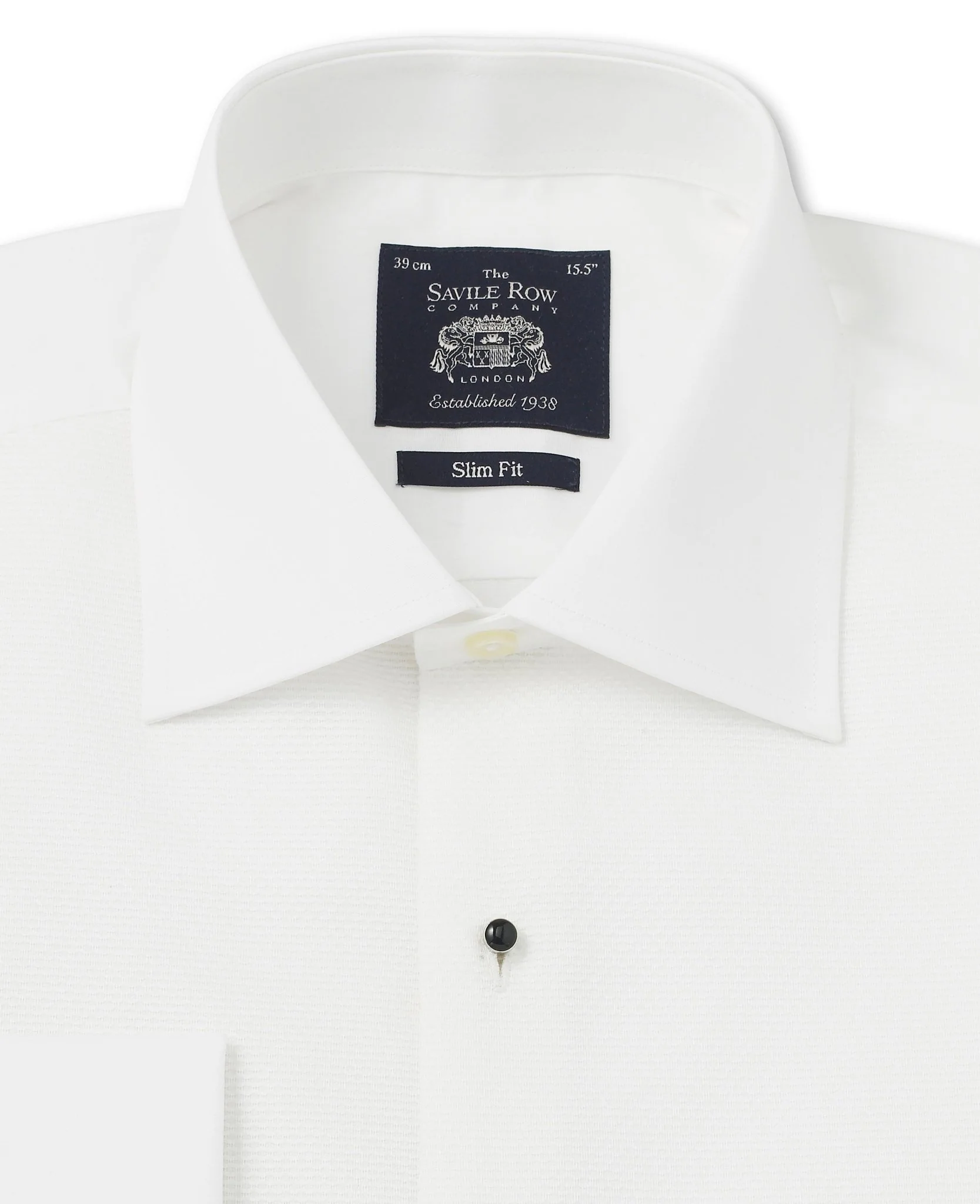 White Marcella Bib Front Slim Fit Evening Double Cuff Formal Shirt - Image 6