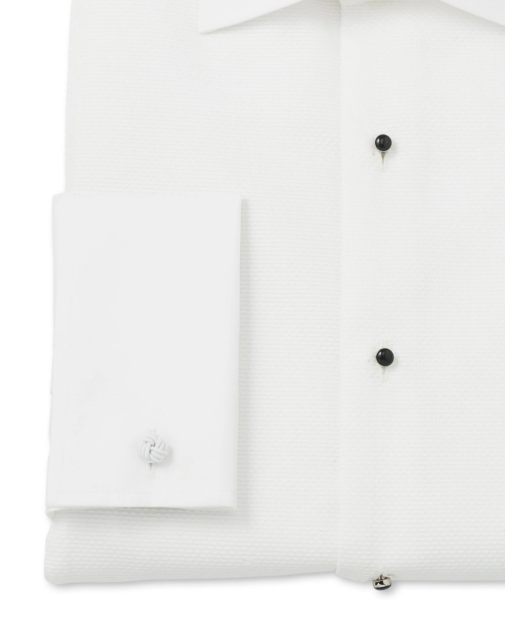 White Marcella Bib Front Slim Fit Evening Double Cuff Formal Shirt - Image 8