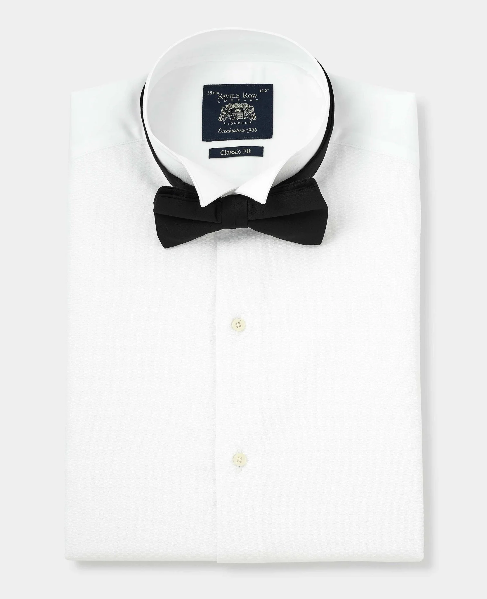 White Marcella Wing Collar Classic Fit Dress Shirt - Double Cuff - Image 4