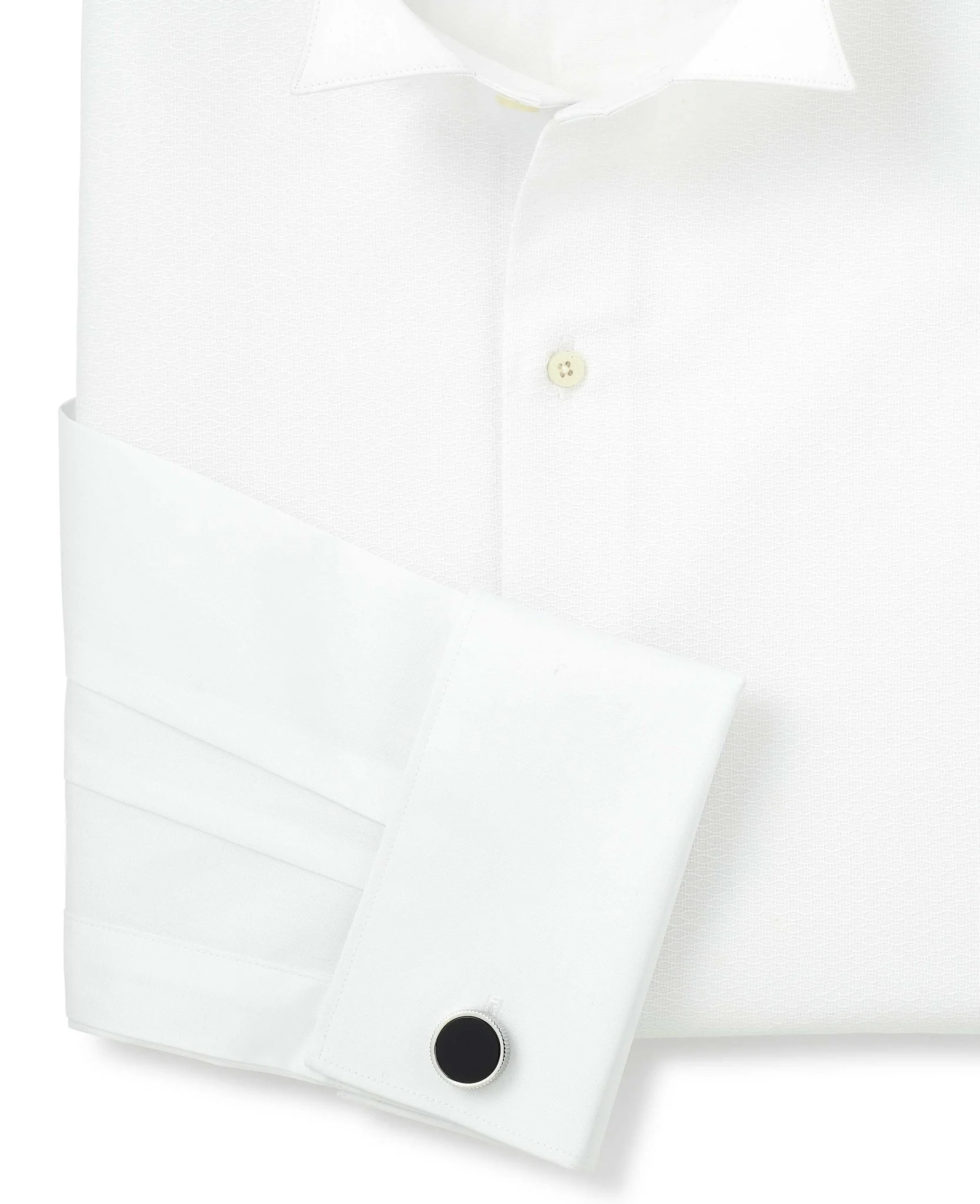 White Marcella Wing Collar Classic Fit Dress Shirt - Double Cuff - Image 6