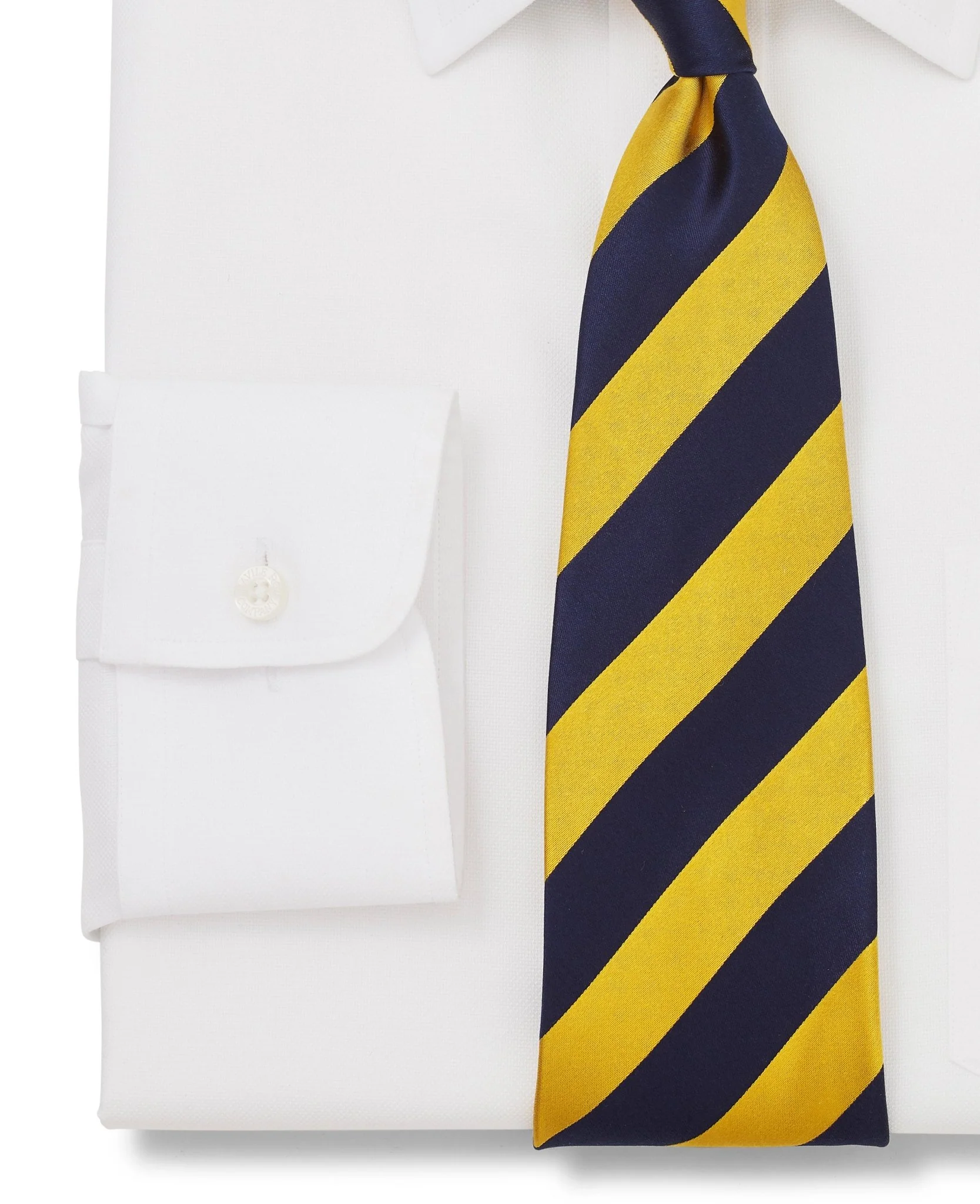 White Micro Dobby Classic Fit Non-Iron Formal Shirt - Single Cuff - Image 6