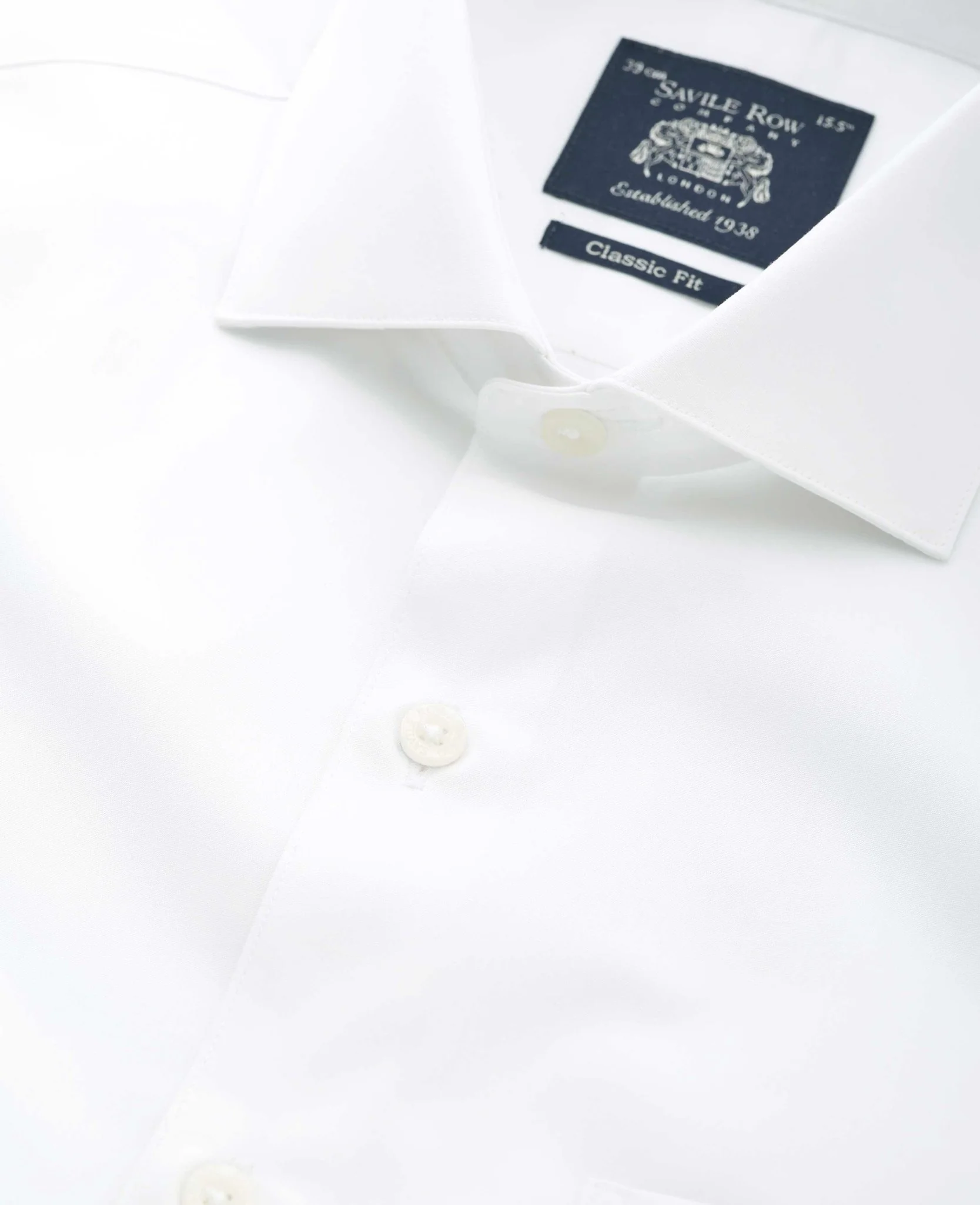 White Poplin Classic Fit Formal Shirt - Single Cuff - Image 5