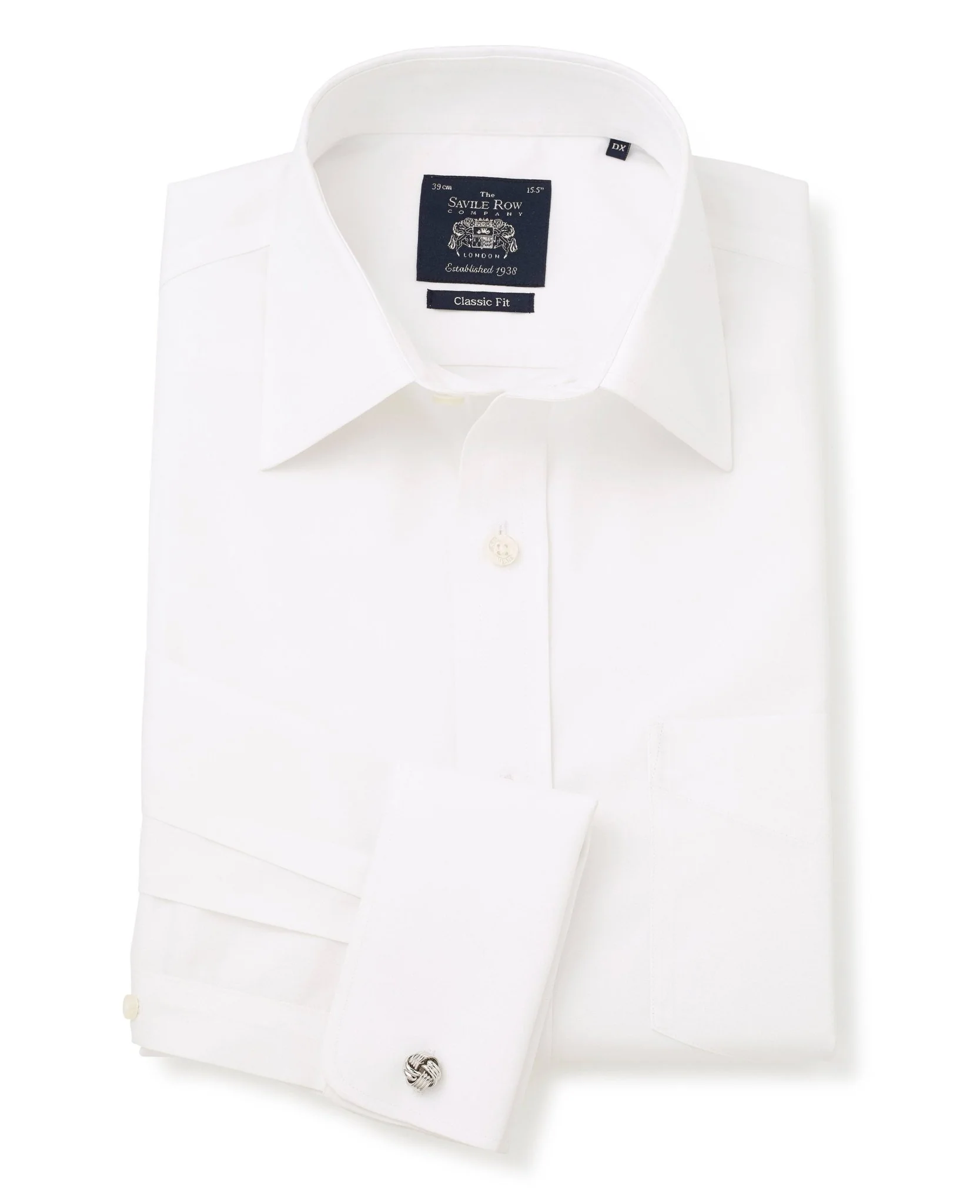 White Poplin Classic Fit Non-Iron Formal Shirt - Single or Double Cuff - Image 5