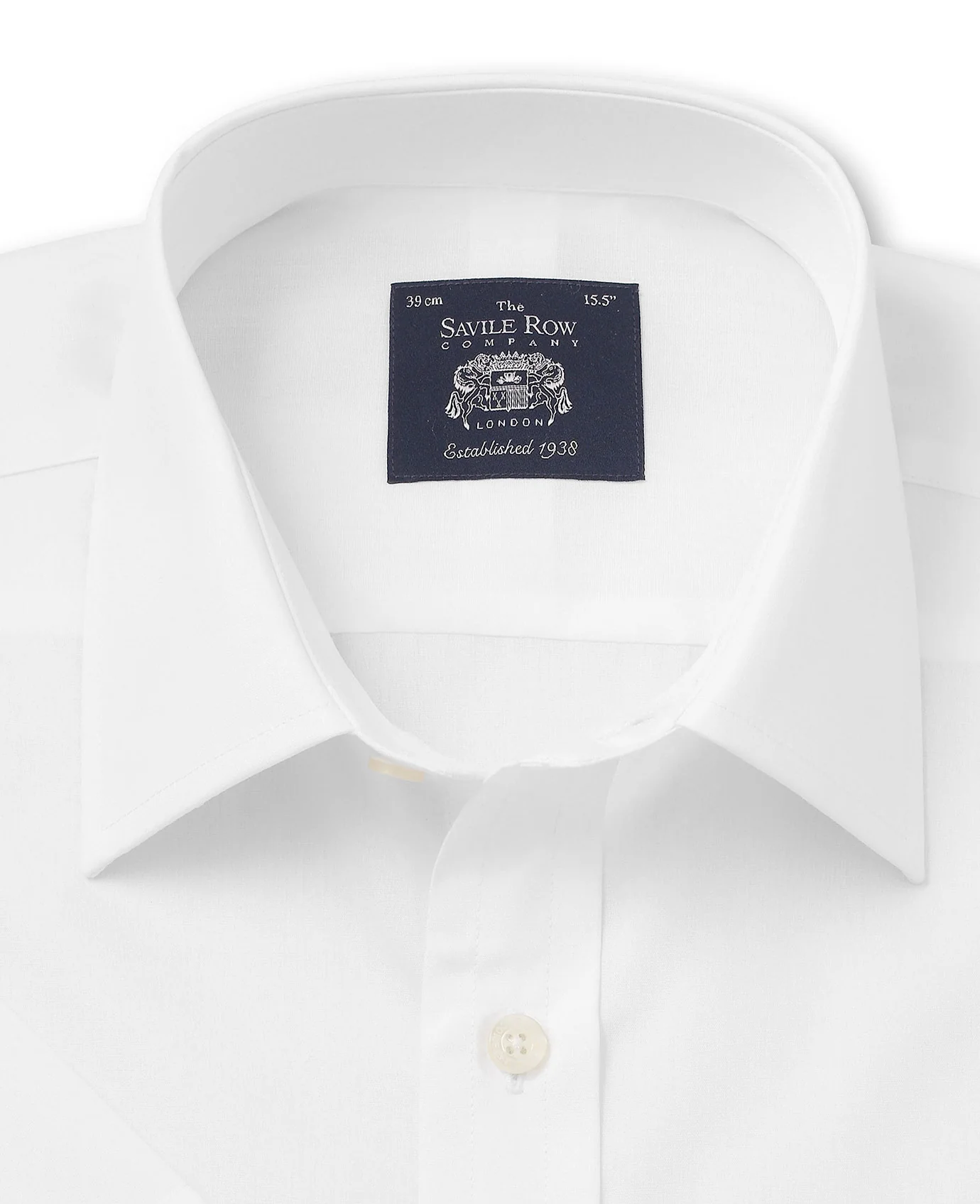 White Poplin Classic Fit Short Sleeve Formal Shirt - Image 4