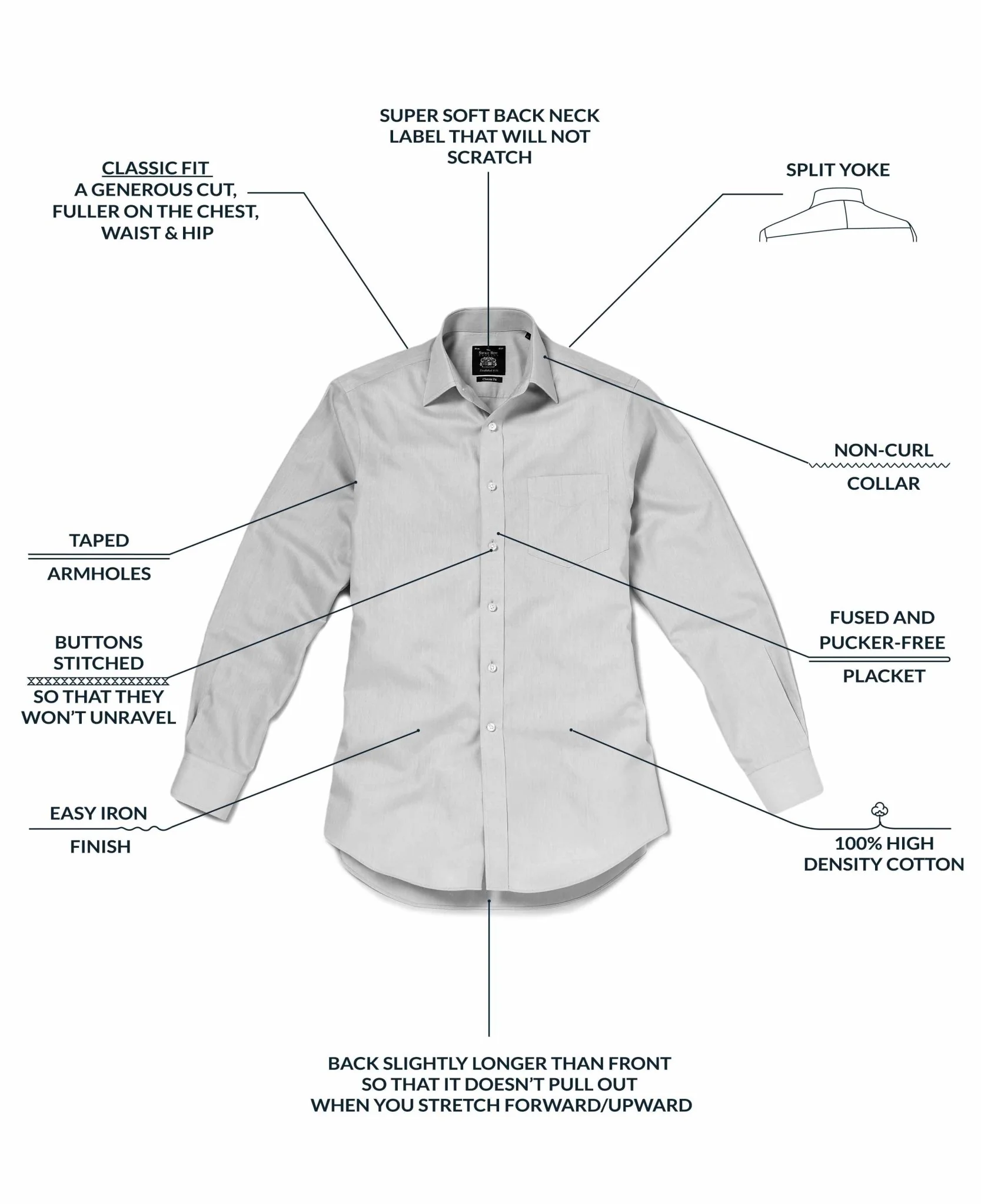 White Poplin Classic Fit Short Sleeve Formal Shirt - Image 6