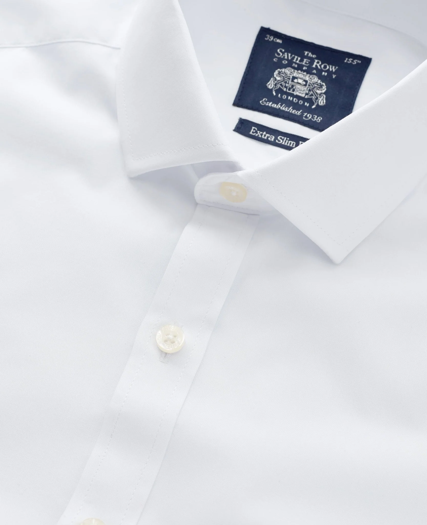 White Poplin Extra Slim Fit Shirt - Single or Double Cuff - Image 5