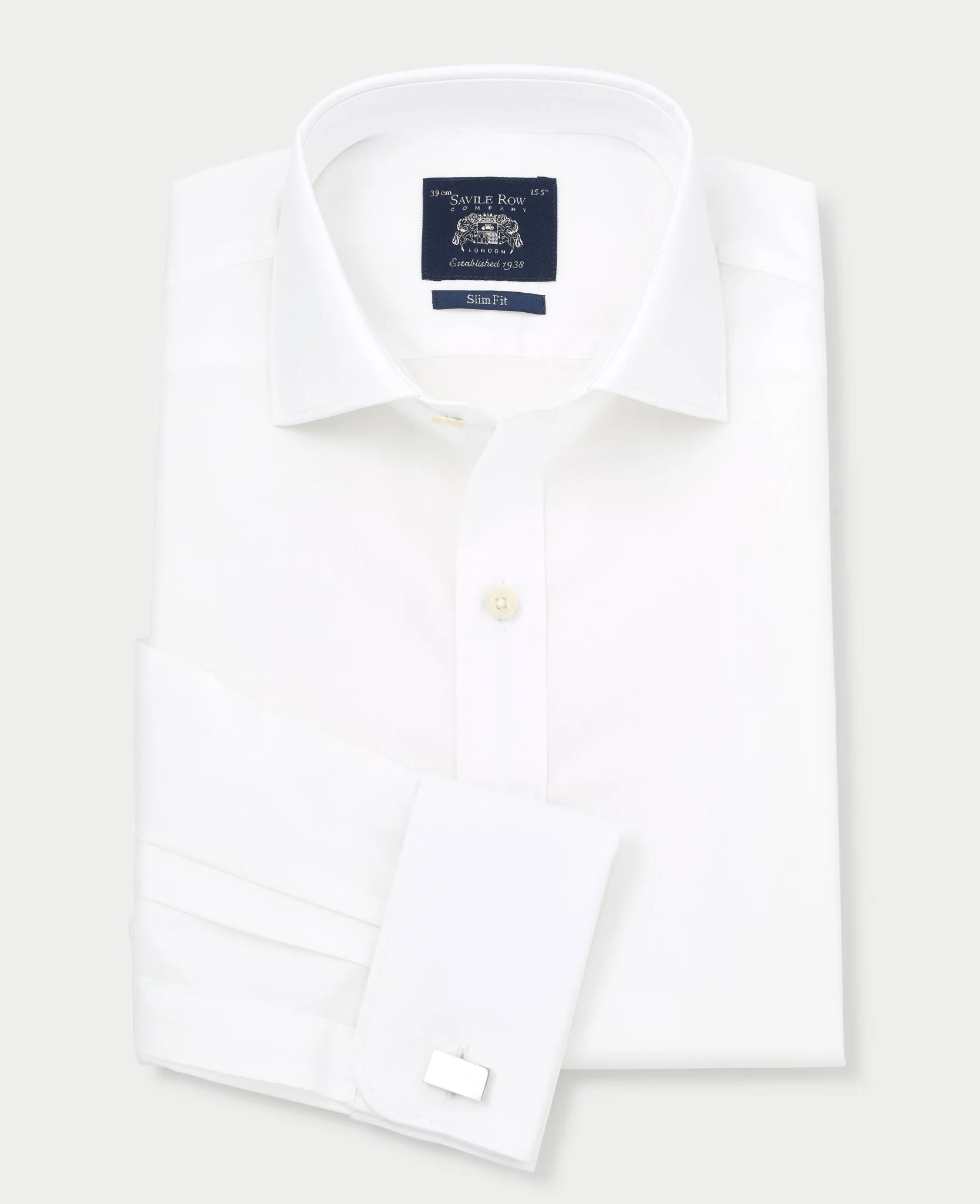 White Slim Fit Cotton Poplin Formal Shirt - Single or Double Cuff - Image 13