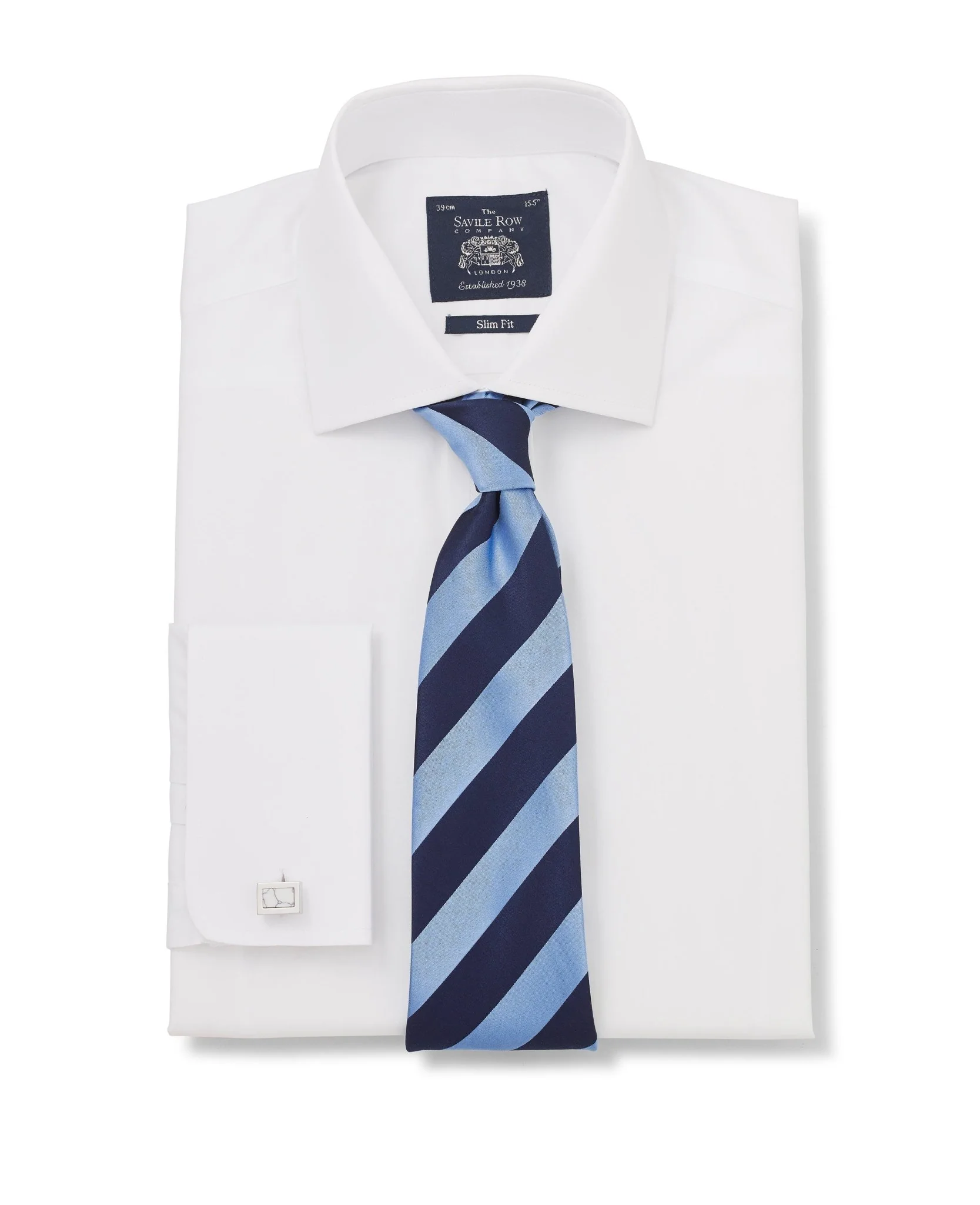 White Slim Fit Cotton Poplin Formal Shirt - Single or Double Cuff - Image 4