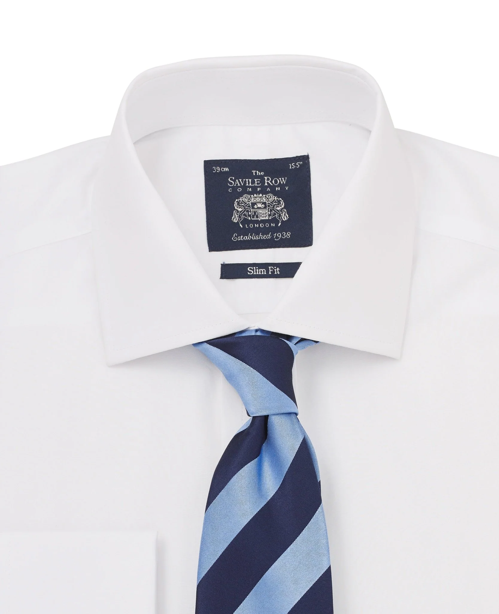 White Slim Fit Cotton Poplin Formal Shirt - Single or Double Cuff - Image 8