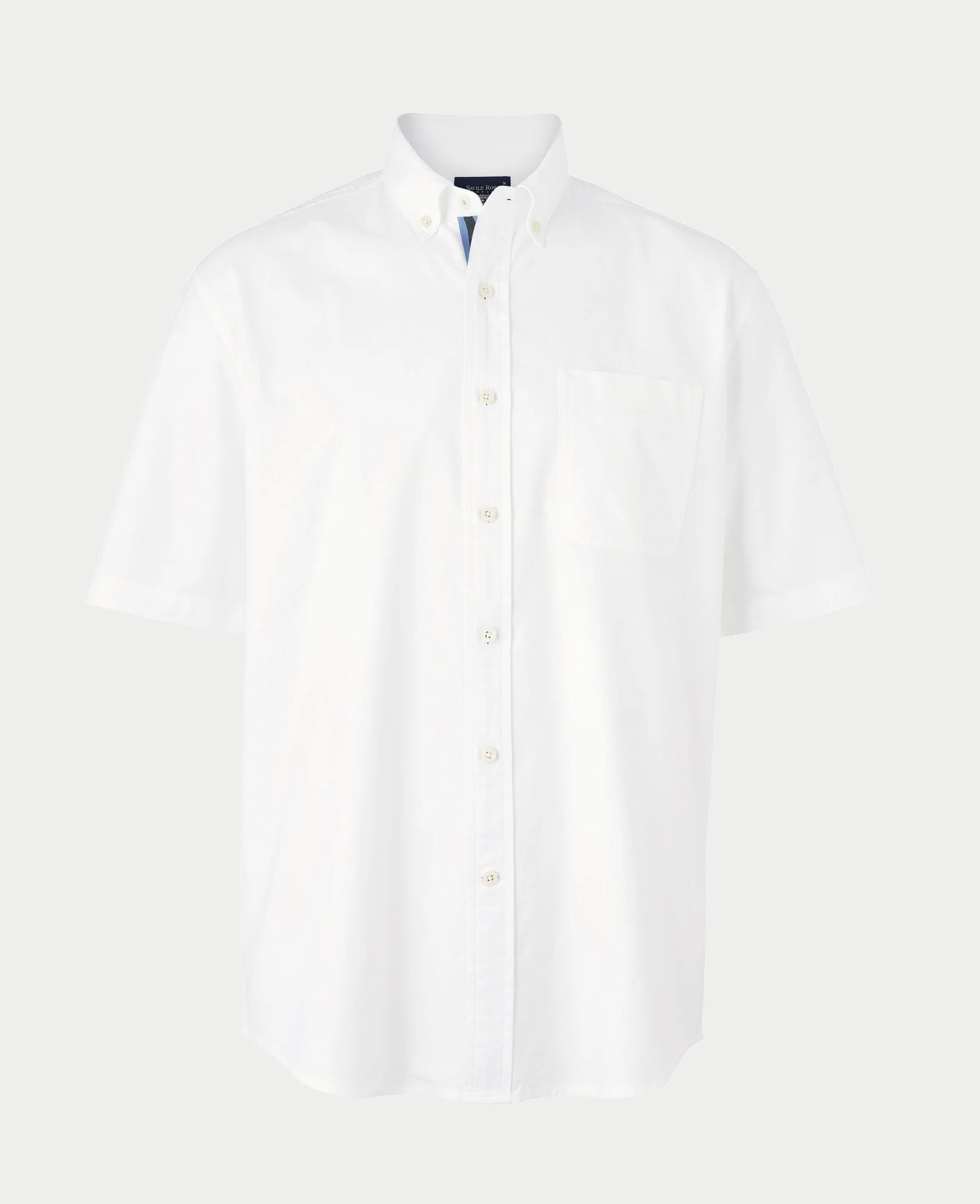 White Classic Fit Short Sleeve Oxford Shirt - Image 3