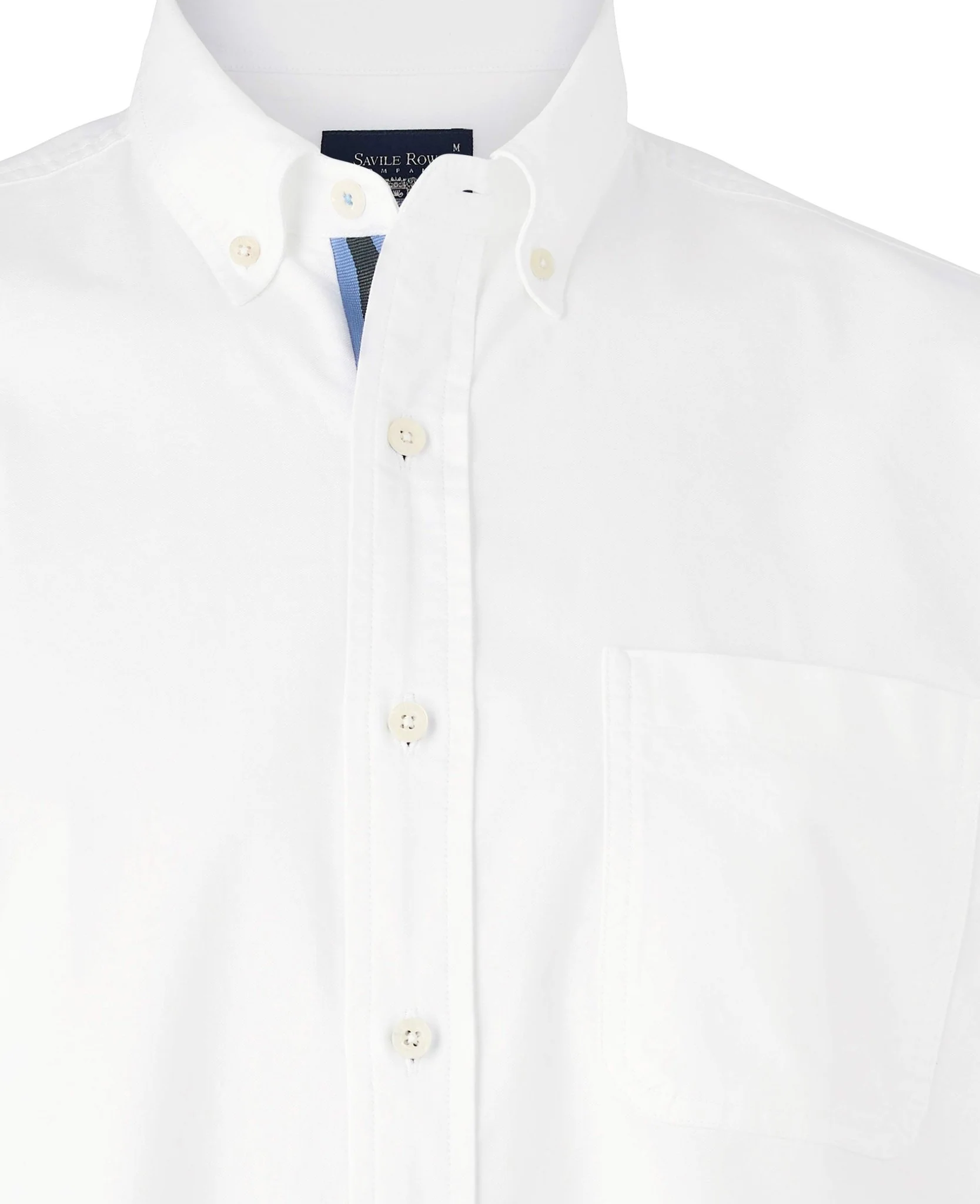 White Classic Fit Short Sleeve Oxford Shirt - Image 4