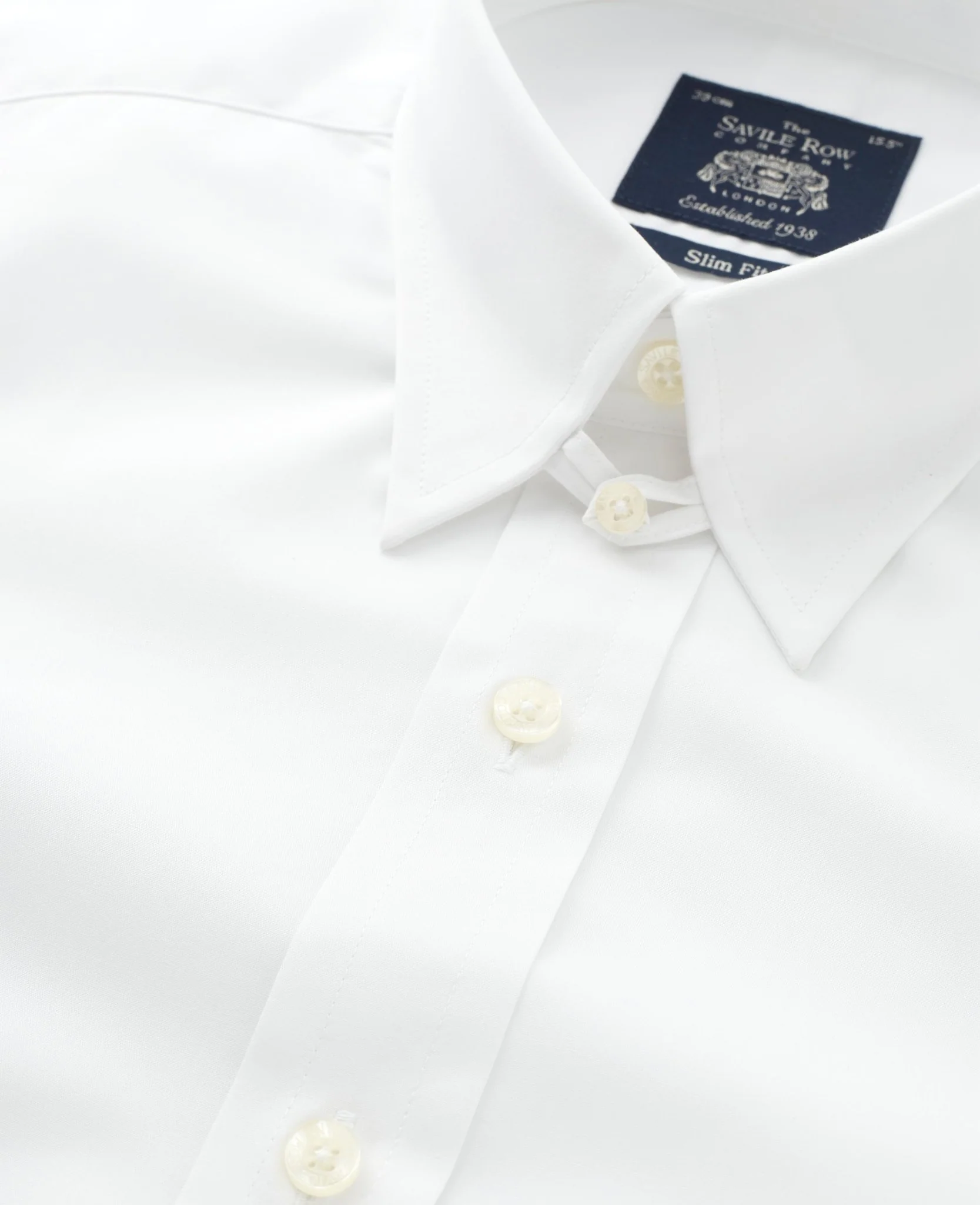 White Poplin Tab Collar Formal Shirt Slim Fit - Single Cuff - Image 6