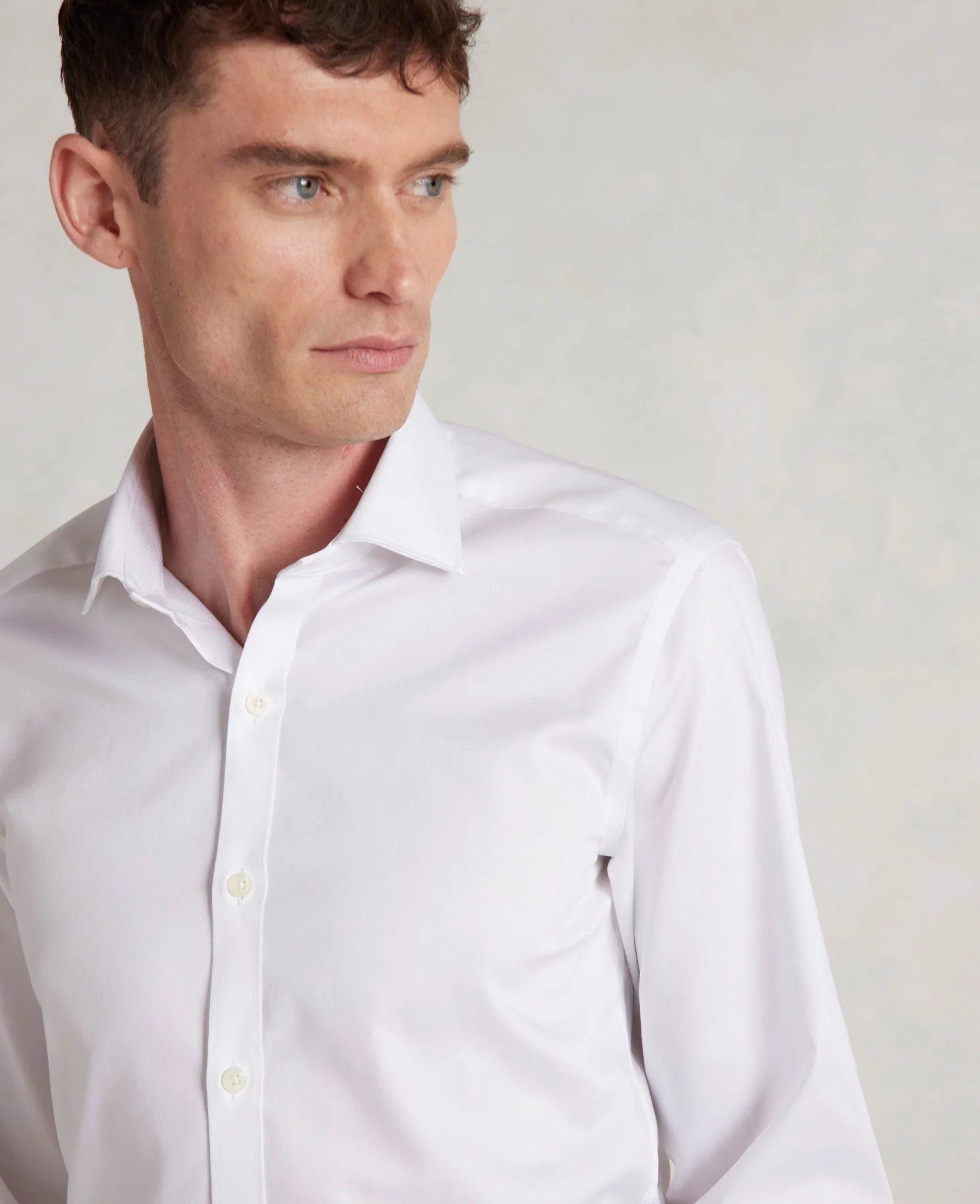 White Twill Extra Slim Formal Shirt - Single Cuff - Image 4