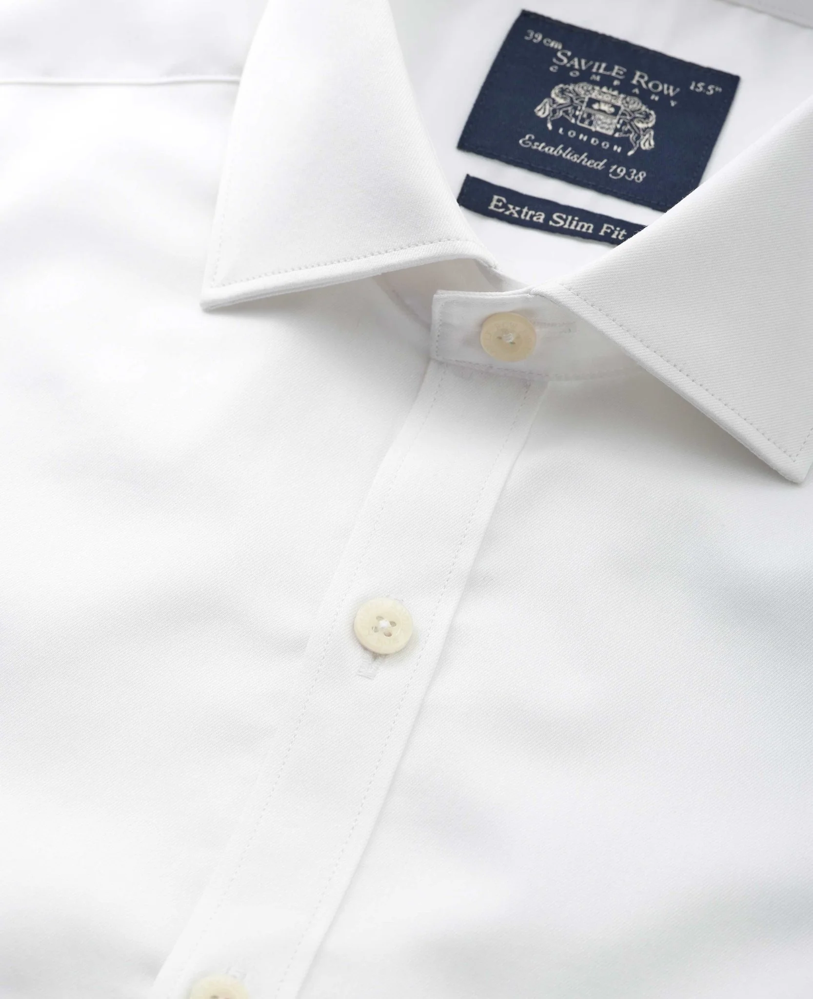 White Twill Extra Slim Formal Shirt - Single Cuff - Image 5