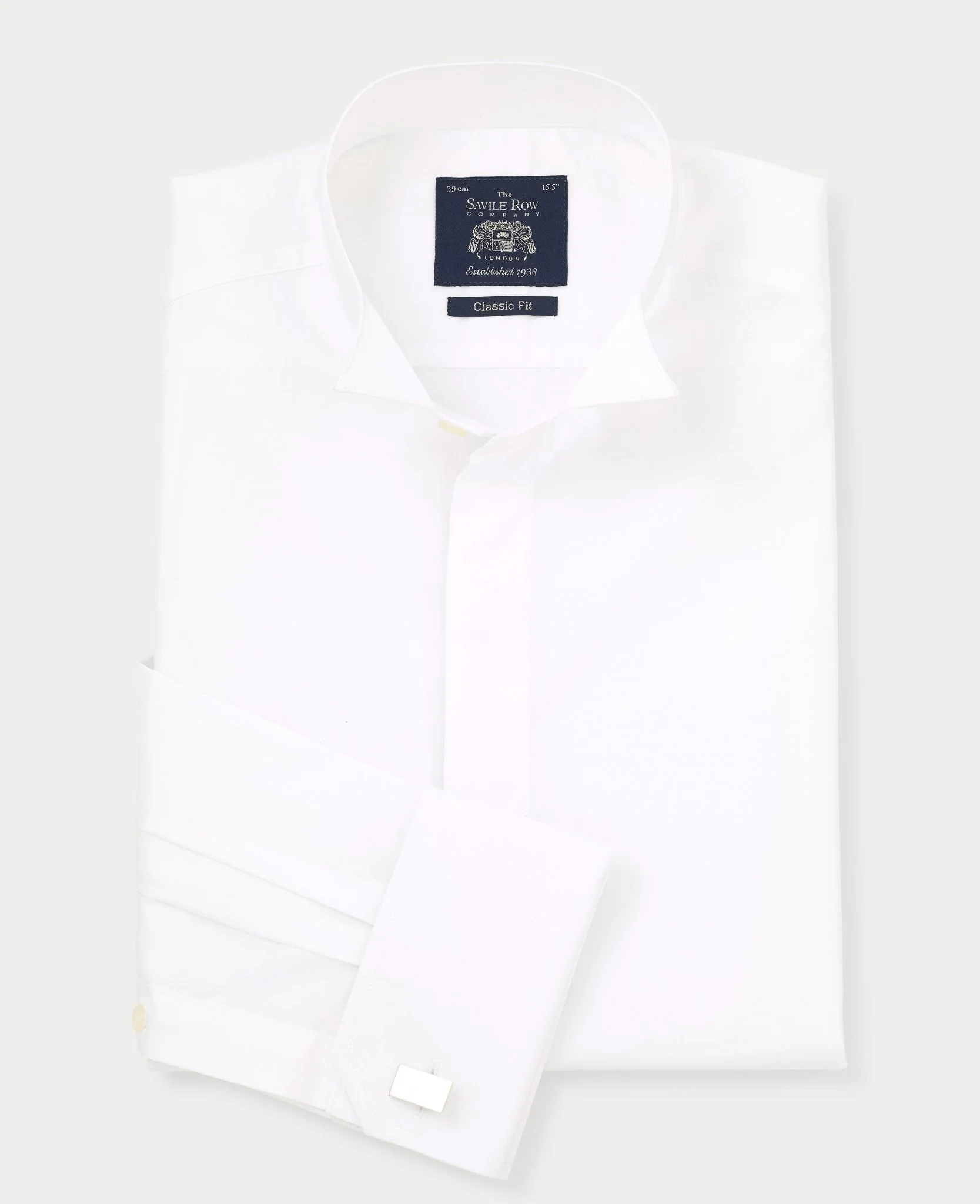 White Classic Fit Wing Collar Formal Shirt - Double Cuff - Image 3